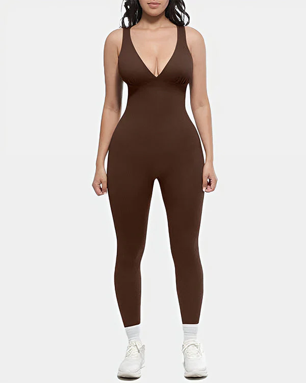 Deep V Tummy Control Sculpting Jumpsuit - Image 9