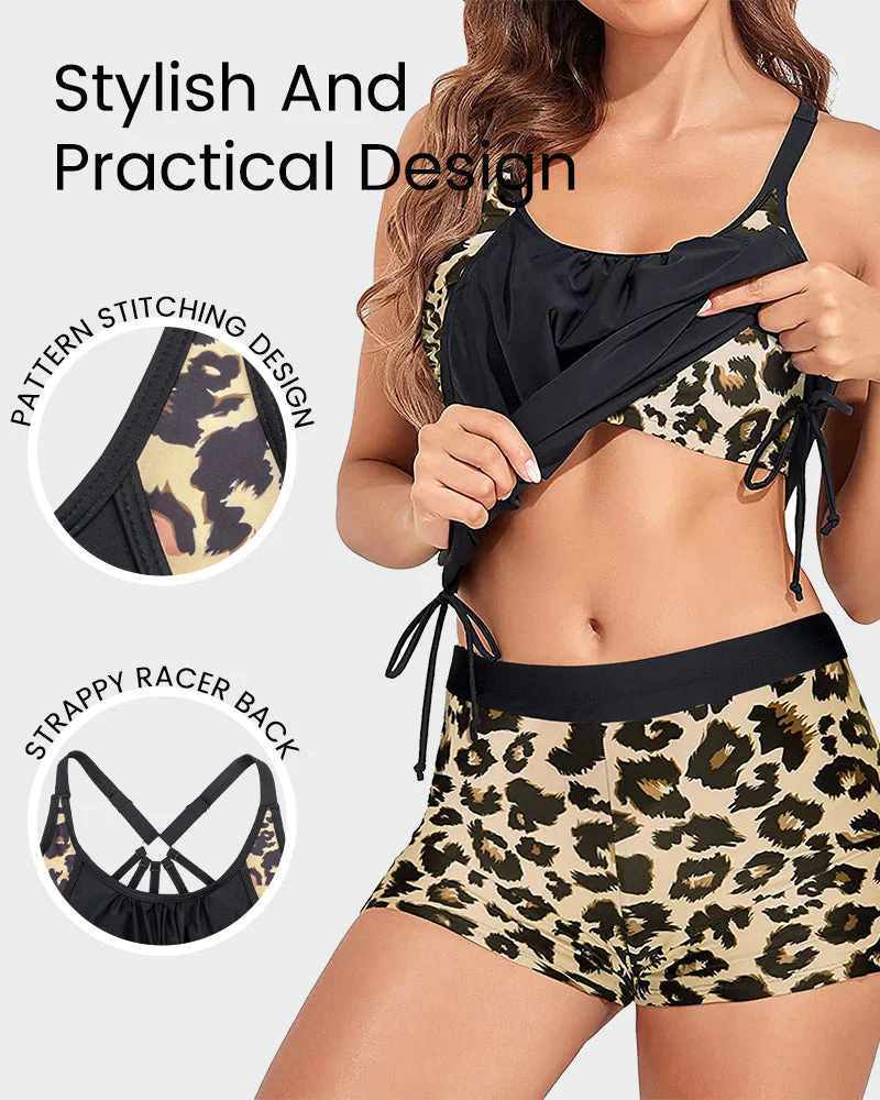 Flattering Three-Piece Tankini Swimsuit - Image 7