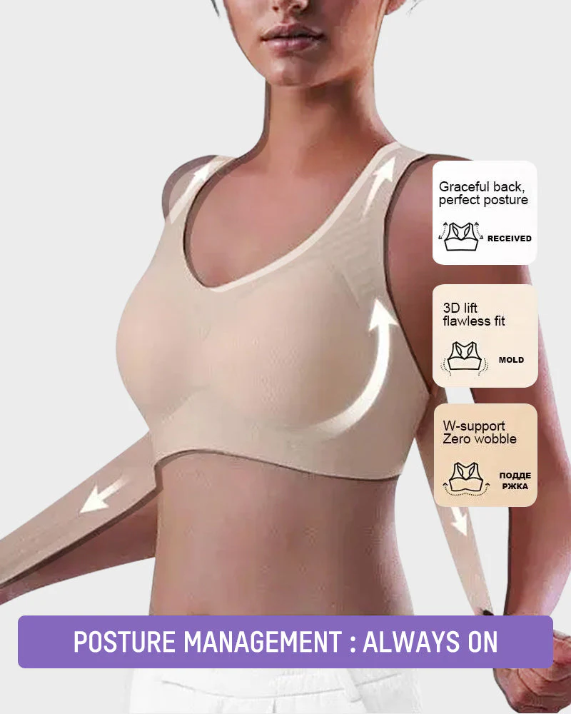Front Closure Cross-Back Wireless Posture Bra - Image 2