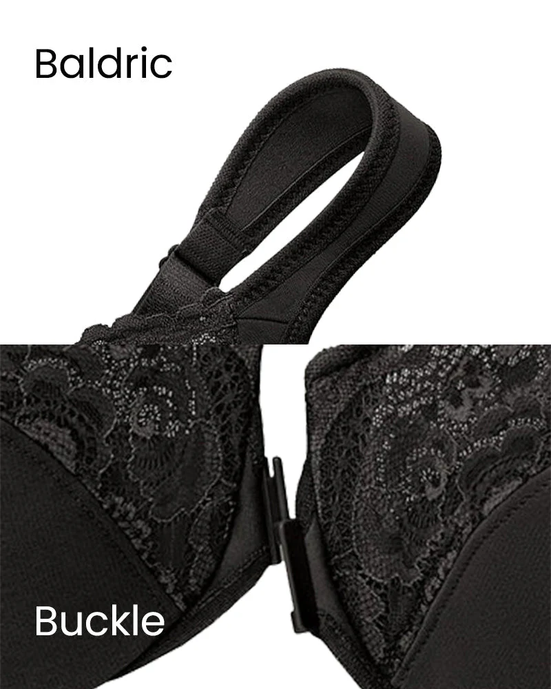 Front-Closure Underwire Print Bra - Image 10