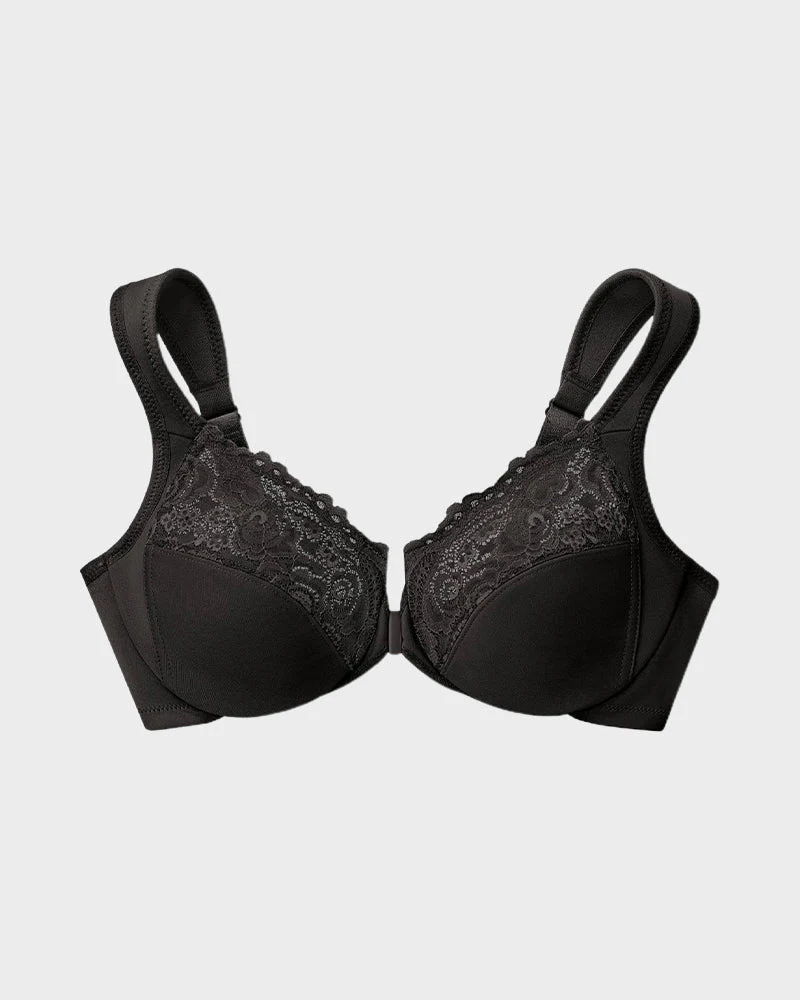 Front-Closure Underwire Print Bra - Image 12
