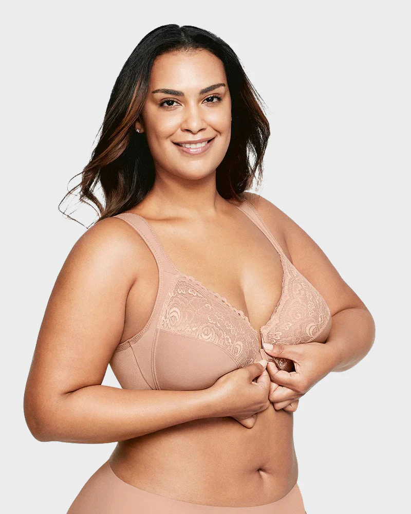 Front-Closure Underwire Print Bra - Image 13