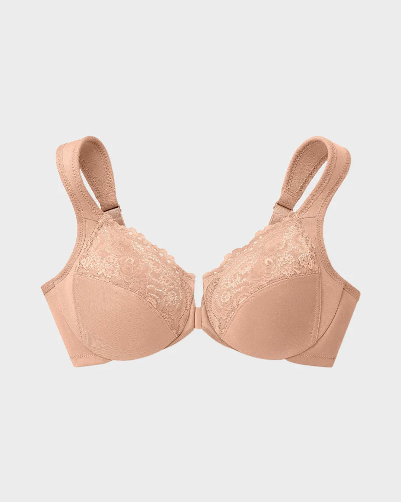 Front-Closure Underwire Print Bra - Image 16