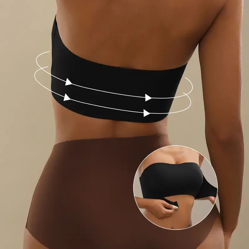 Front Closure Wireless Seamless Bandeau Bra - Image 6