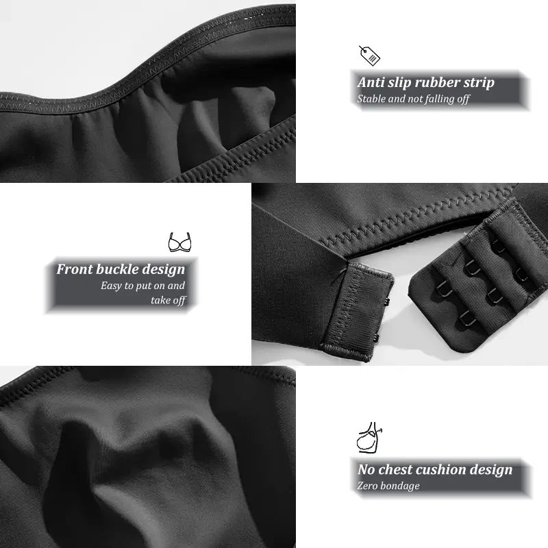 Front Closure Wireless Seamless Bandeau Bra - Image 9