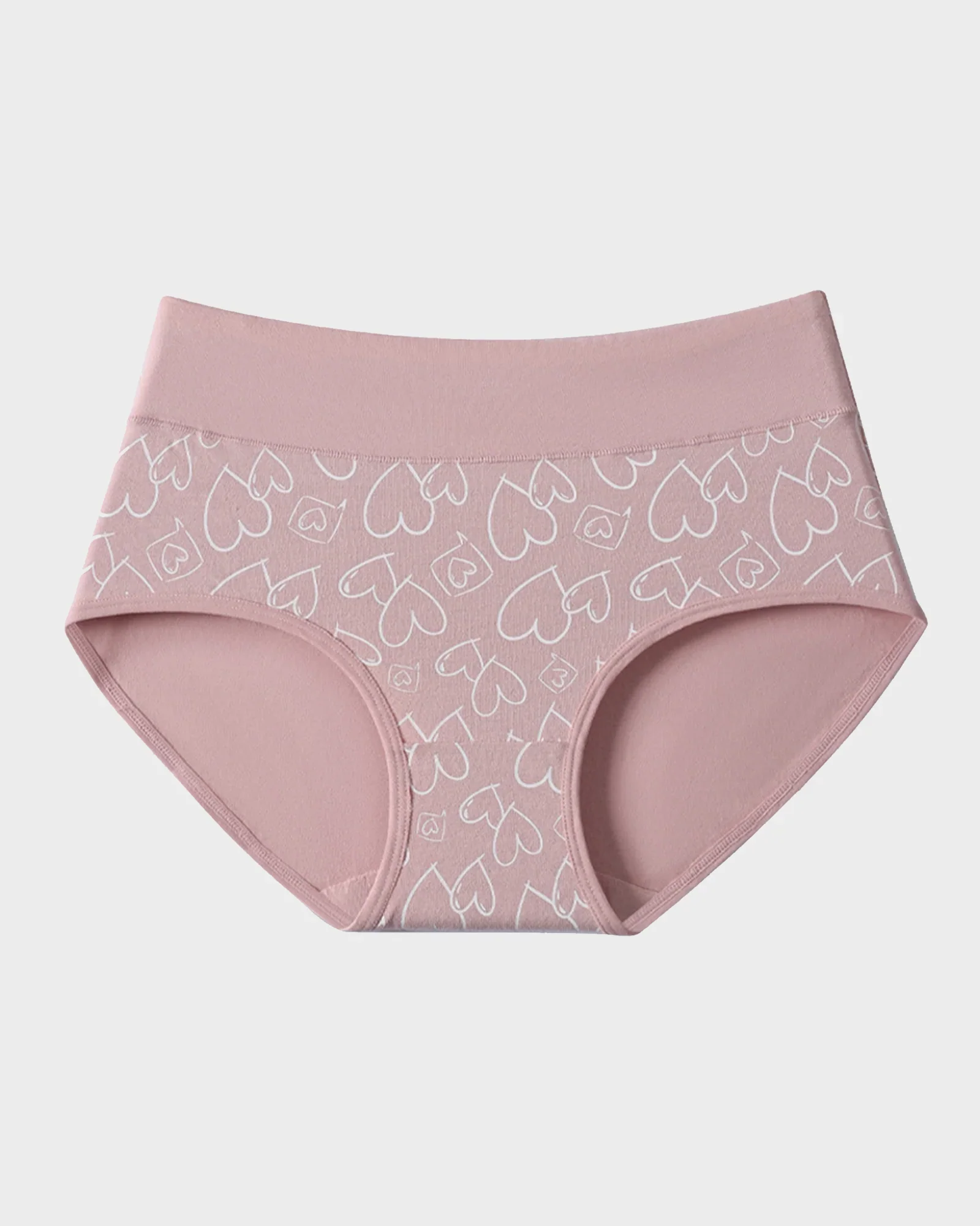 Soft Cotton Heart Print High-Waist Panties (6 Pack) - Image 15
