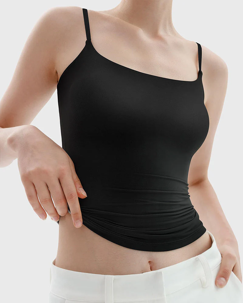 Minimalist Slim Tank Top – Square Neck & Adjustable Straps - Image 2