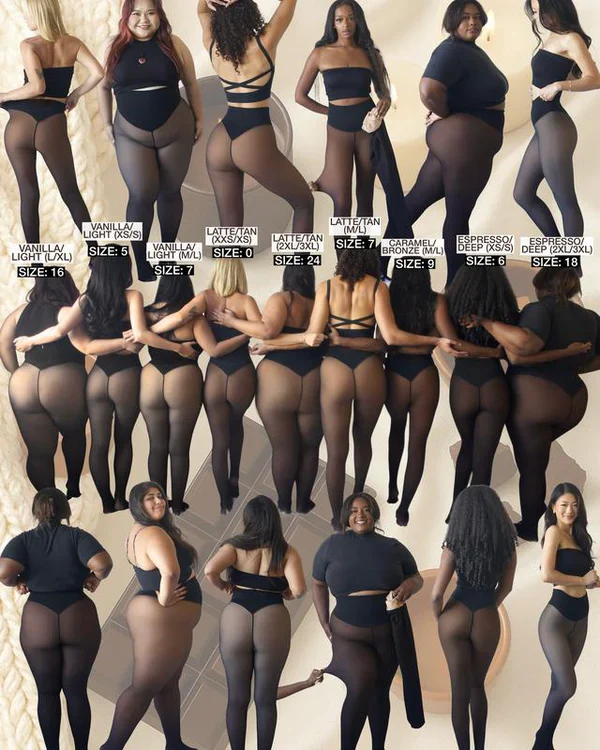 New Compression Band Model One-Seam Translucent Fleece Lined Tights - Image 5