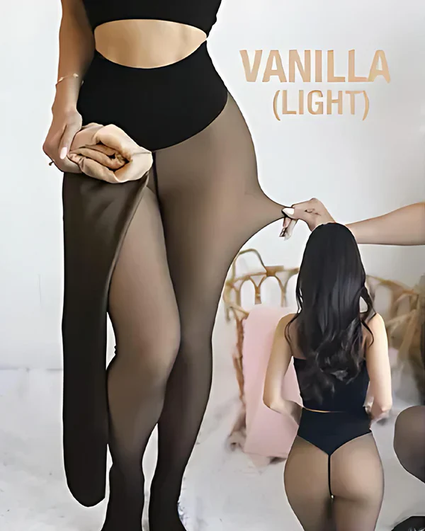 New Compression Band Model One-Seam Translucent Fleece Lined Tights - Image 6
