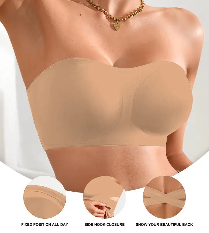 Non-Slip Crossover Side Hook Bandeau Bra - Image 11
