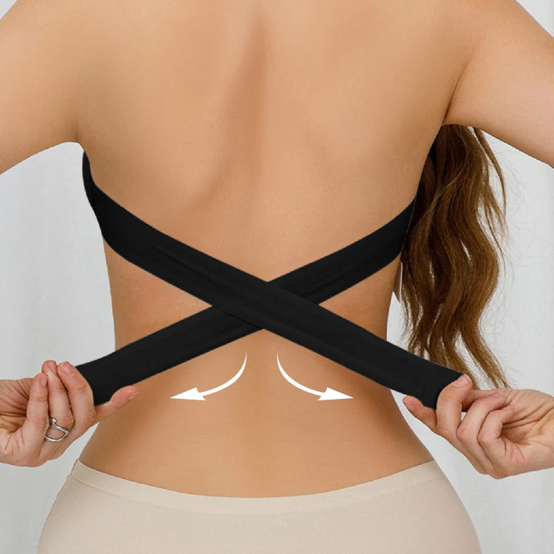 Non-Slip Crossover Side Hook Bandeau Bra - Image 5