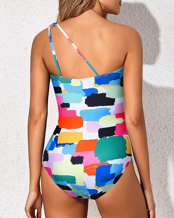 One Shoulder One Piece Swimsuit for Women - Image 19