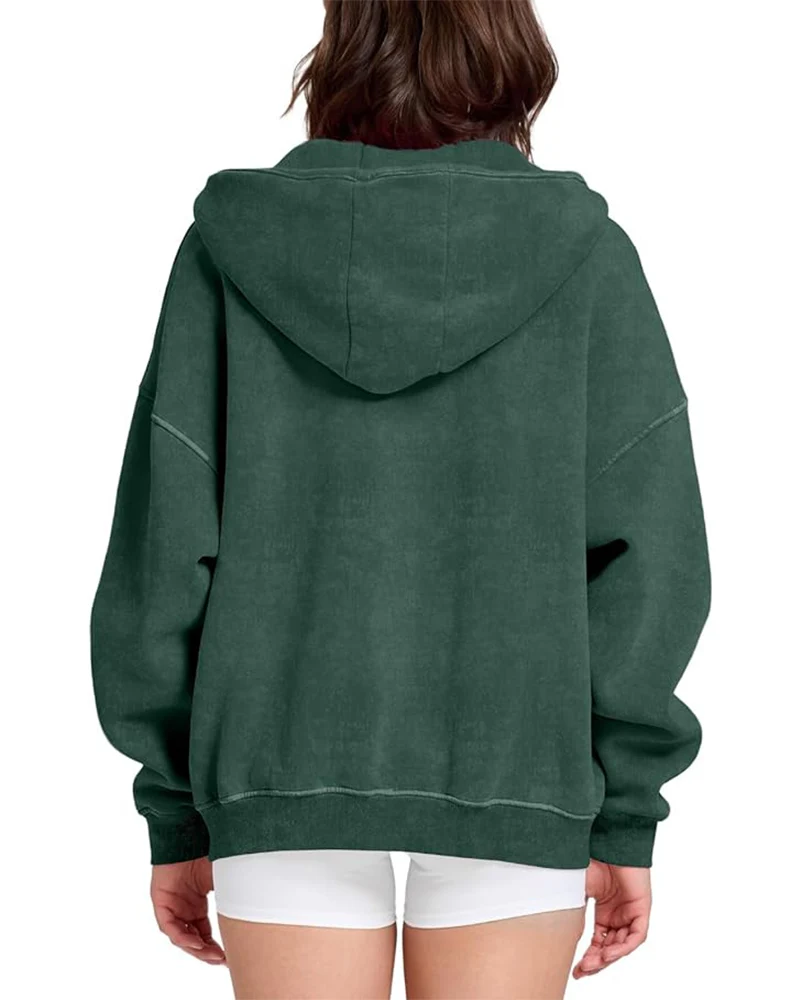 Oversized Unisex Acid Wash Zip Hoodie - Image 23
