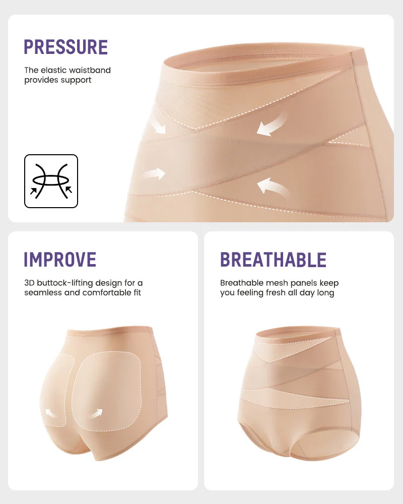 Plus-Size High-Waist Cross Tummy Control Panties (5 Pack) - Image 7