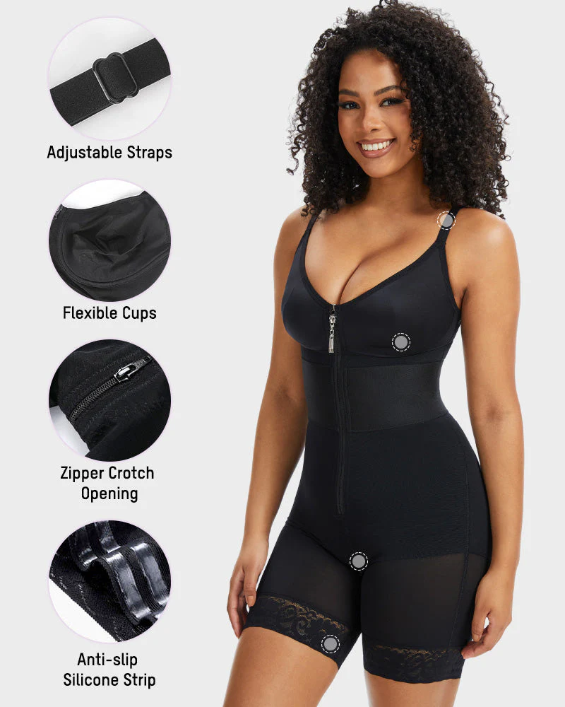 PowerMesh Deep V Bodysuit Shapewear - Image 12