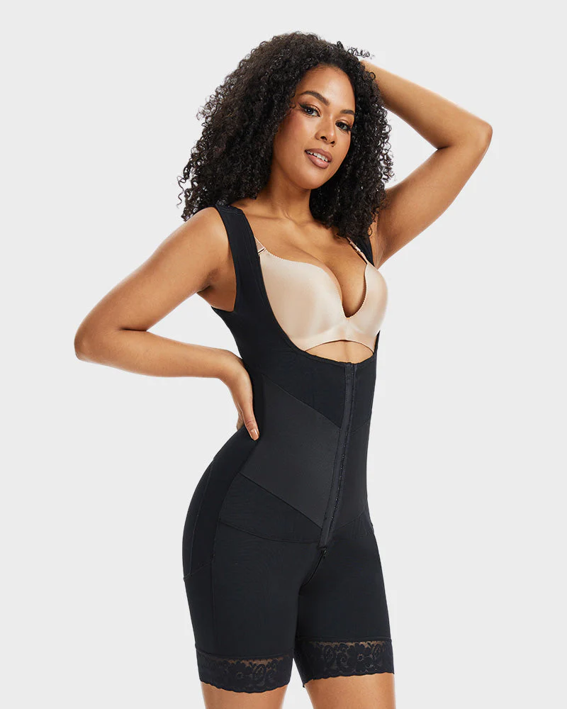 PowerMesh Double-Layer Open Bust Full Body Shaper - Image 7