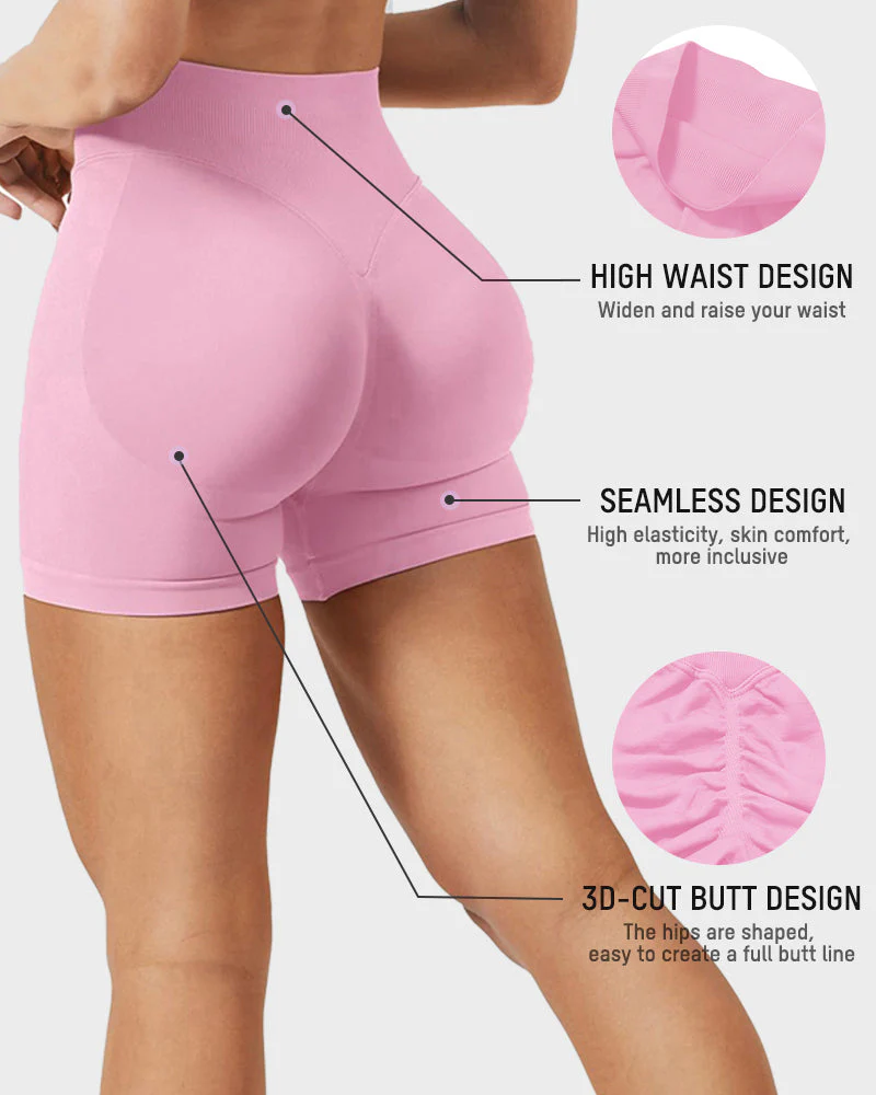 Sculpting High-Waist Seamless Shorts with Scrunch Butt Lift - Image 6