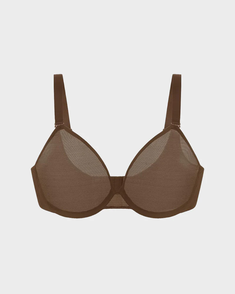 Seamless Mesh Unlined Underwire Bra - Image 14