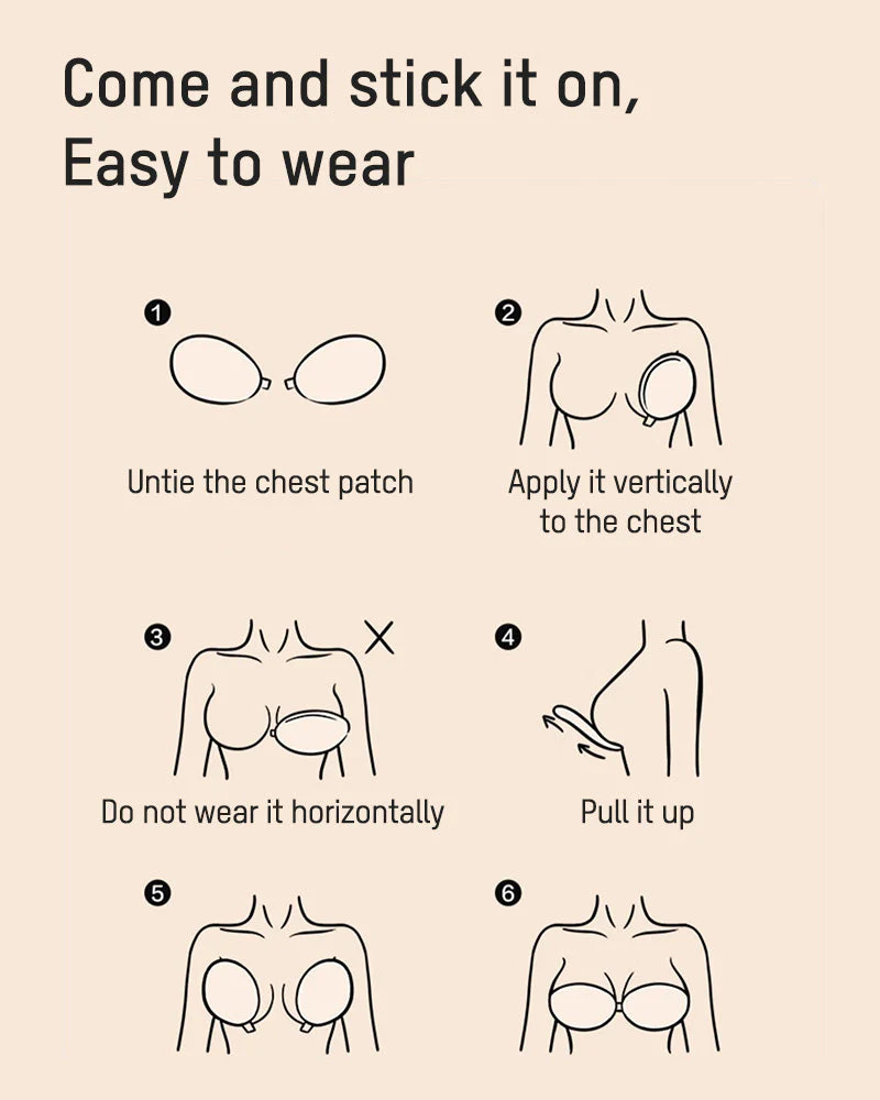 Front Closure Adhesive Invisible Push-Up Bra(2 Pairs) - Image 6