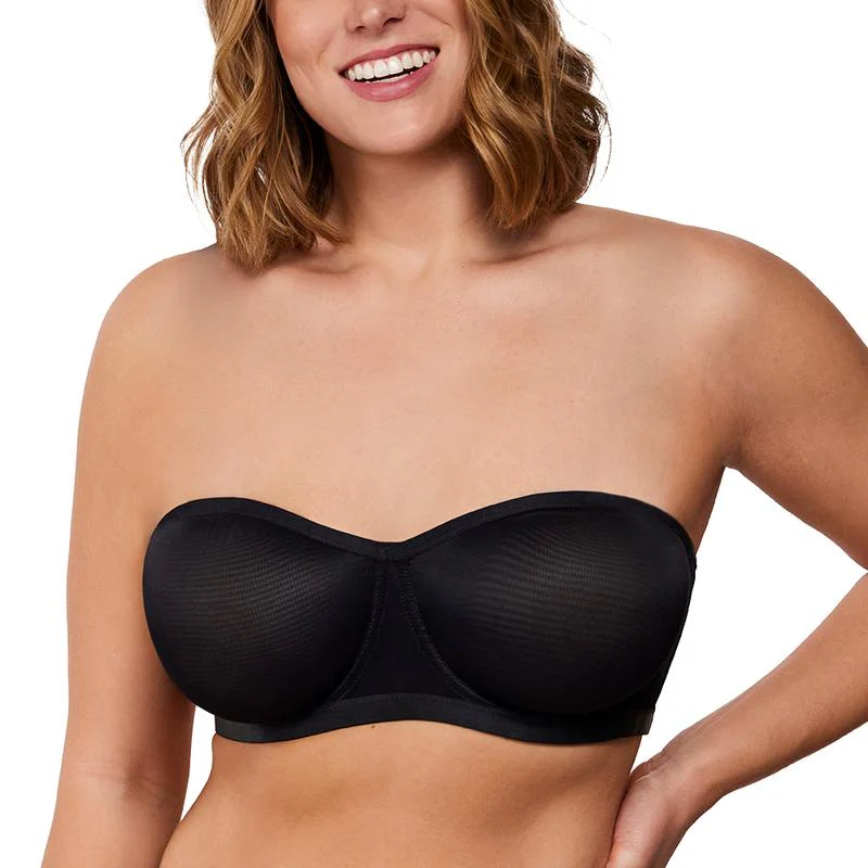 Strapless Mesh Underwire Balconette Bra - Image 3
