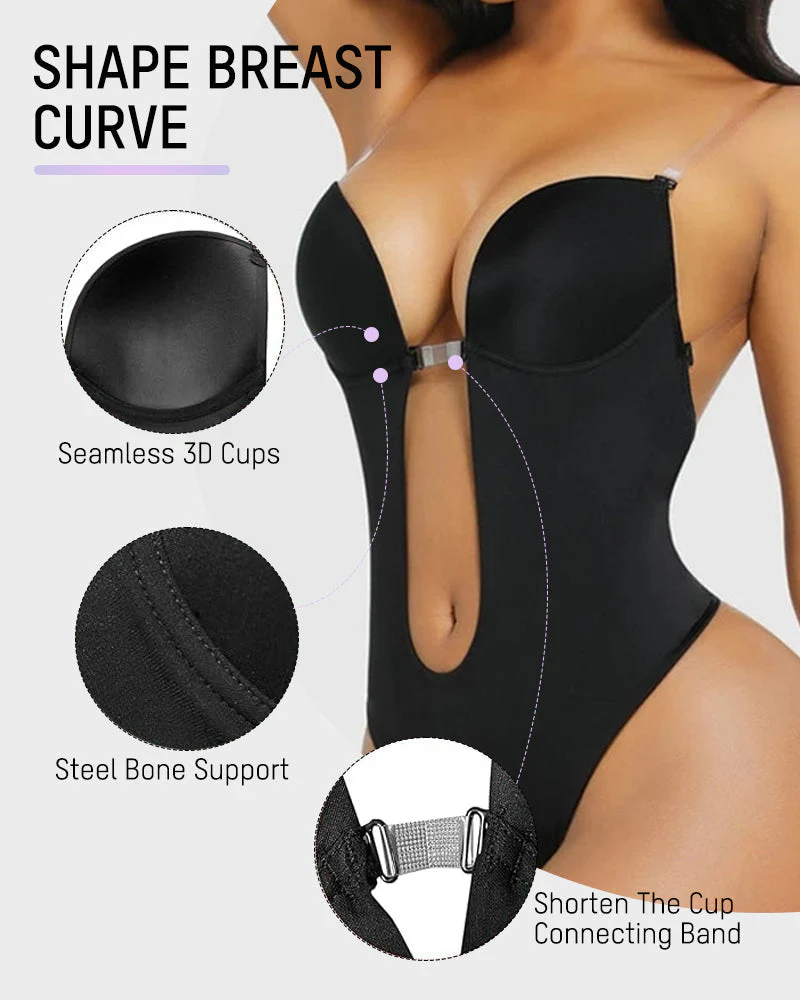 Strapless U Plunge Thong Bodysuit - Image 10