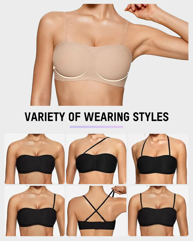 Strapless Wireless Padded Bandeau Bra - Image 2