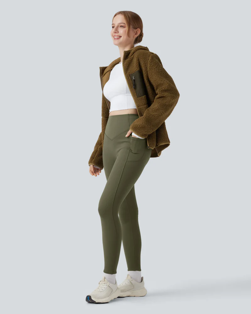 Thermal Tummy Control Yoga Leggings with Pockets - Image 5