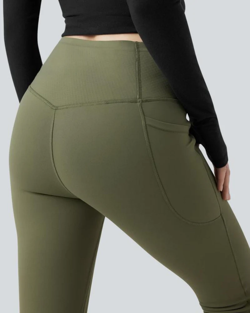 Thermal Tummy Control Yoga Leggings with Pockets - Image 7