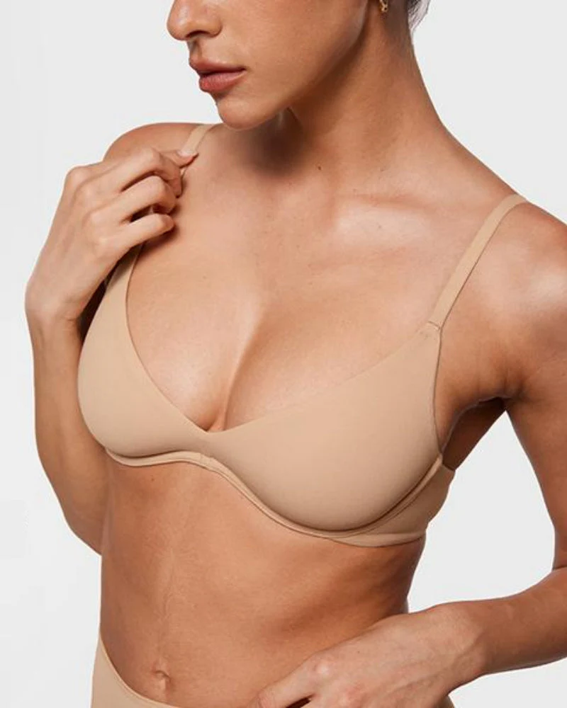 Unlined Plunge Balconette Bra with Underwire - Image 2