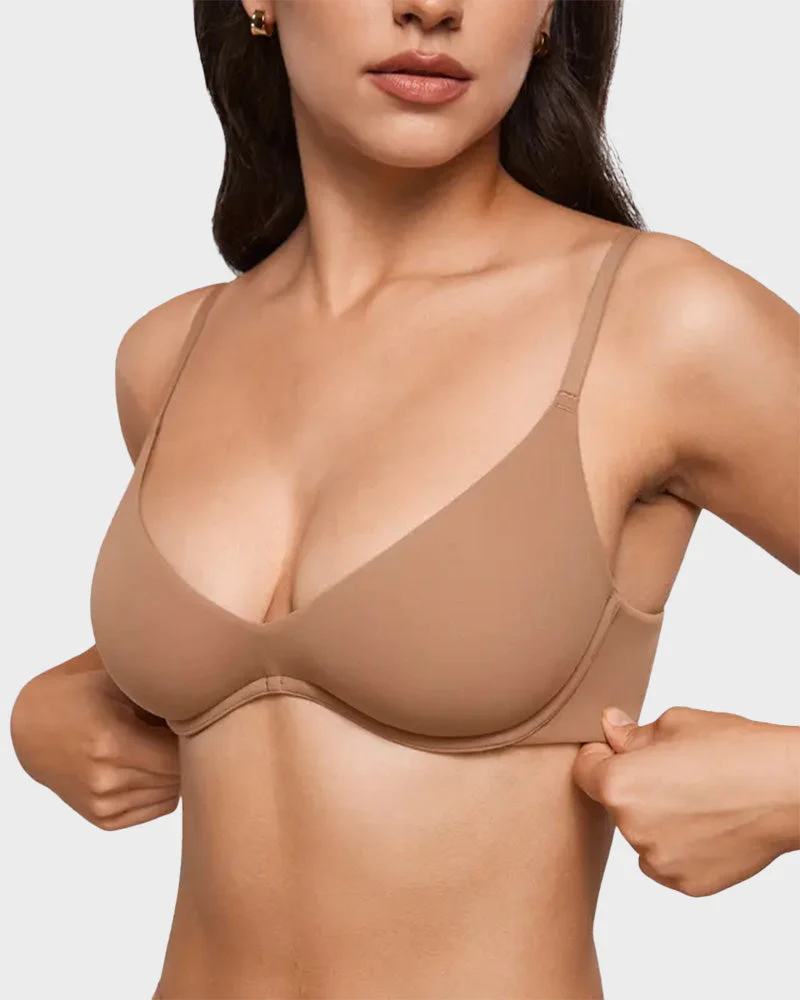 Unlined Plunge Balconette Bra with Underwire - Image 6