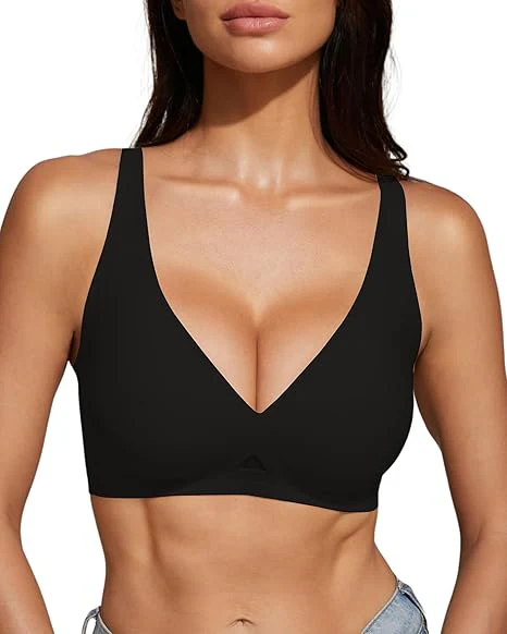 Wireless Jelly Bra Deep V Neck with Breathable Mesh Panels - Image 10