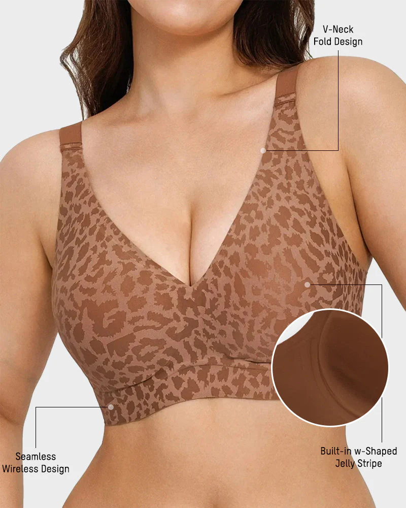 Wireless Leopard V-Neck Contour Bra - Image 7