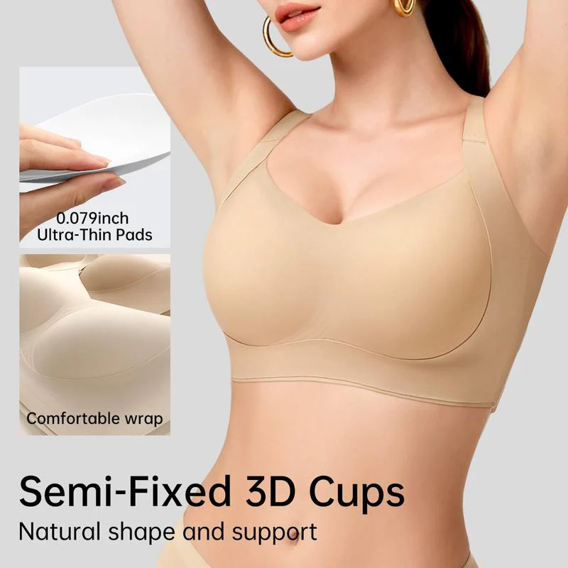 Wireless Push Up Jelly Bra V Neck Seamless Support Comfort - Image 5