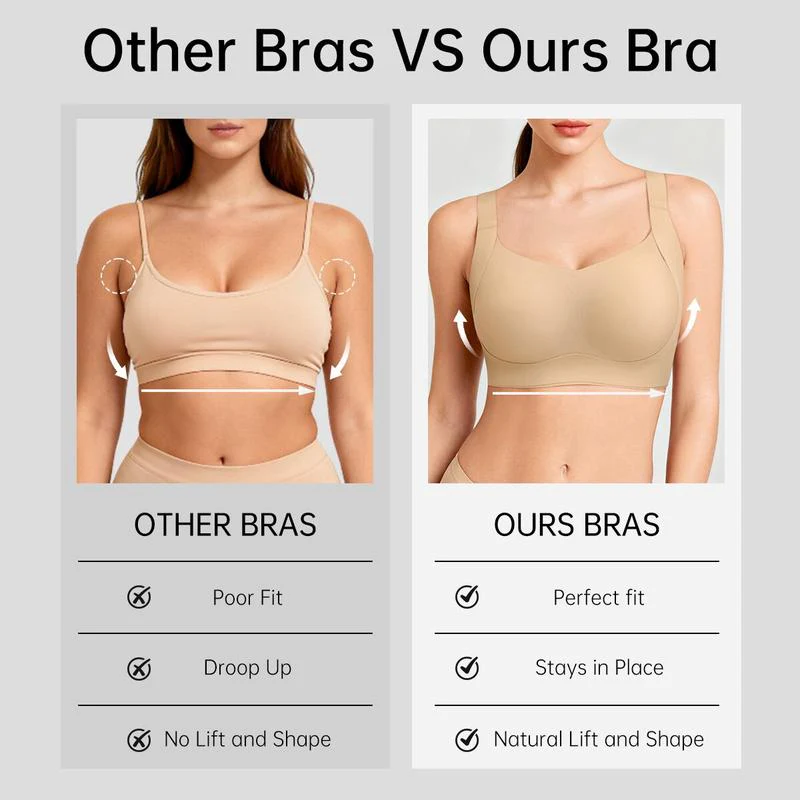 Wireless Push Up Jelly Bra V Neck Seamless Support Comfort - Image 6