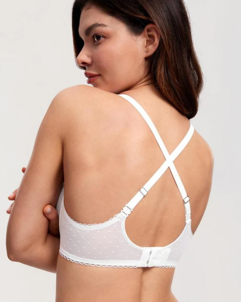 Women's Balconette Lace Bra See Through Demi Sheer - Image 7