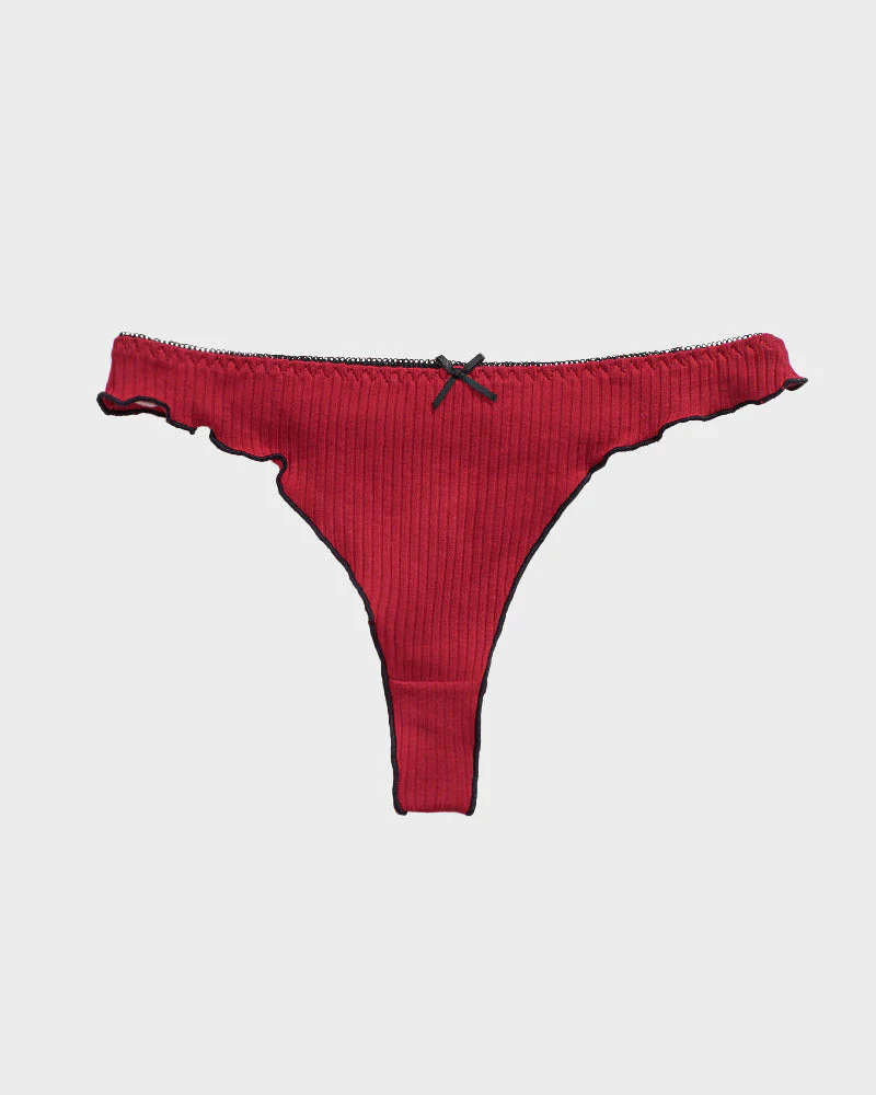 Women's Bow Low Waist Thong  Pack Ultra Soft Cotton（9 pack） - Image 14