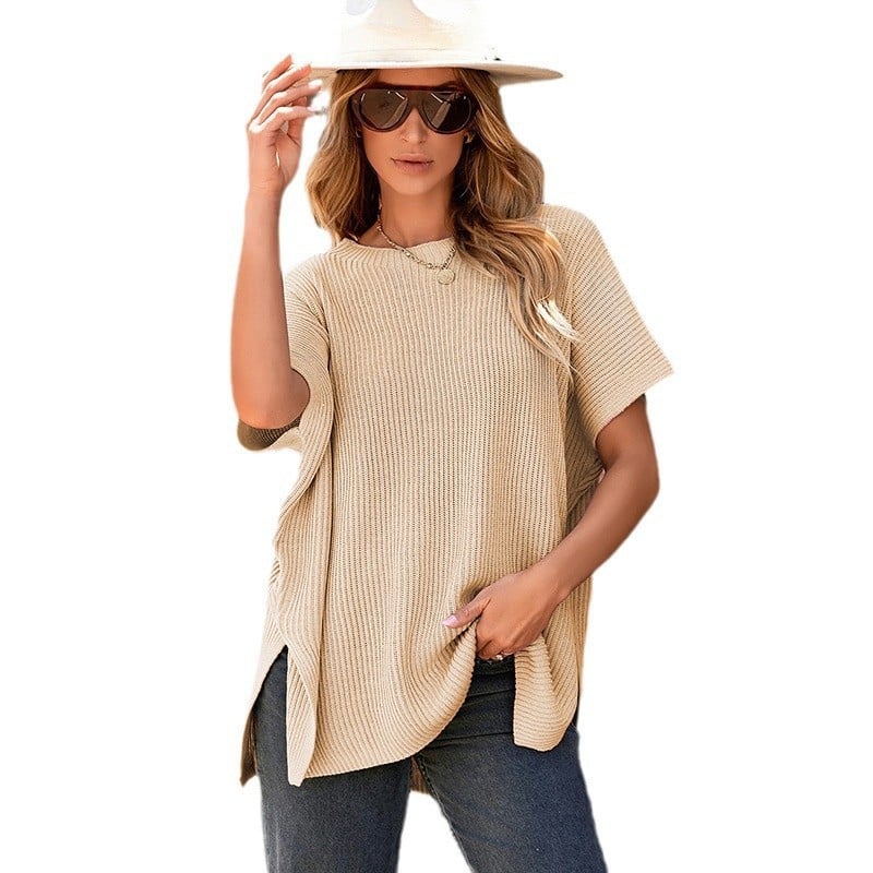 Women's Oversized Loose Round Neck Knitted Top - Image 2