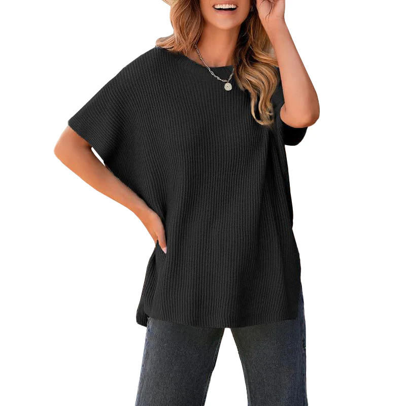 Women's Oversized Loose Round Neck Knitted Top - Image 7