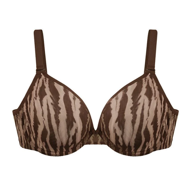 Zebra Wild Breathable Unlined Plus Size Soft Women Bra - Image 7